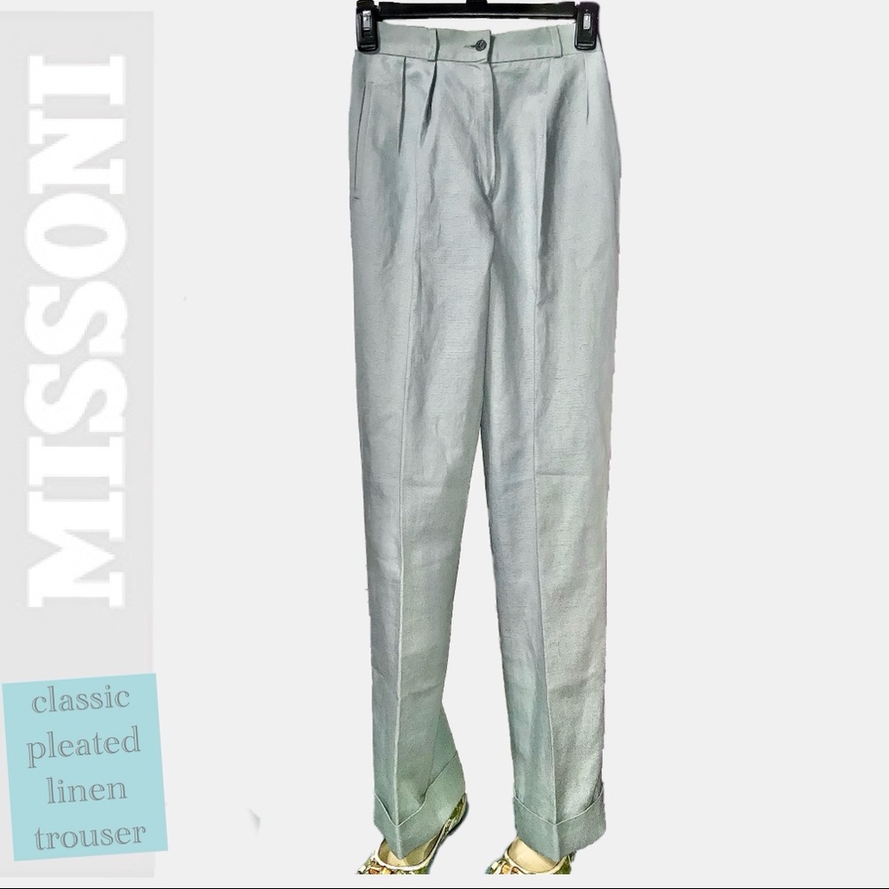 Missoni Classic Pleated Linen trouser Sz IT40 /Sm